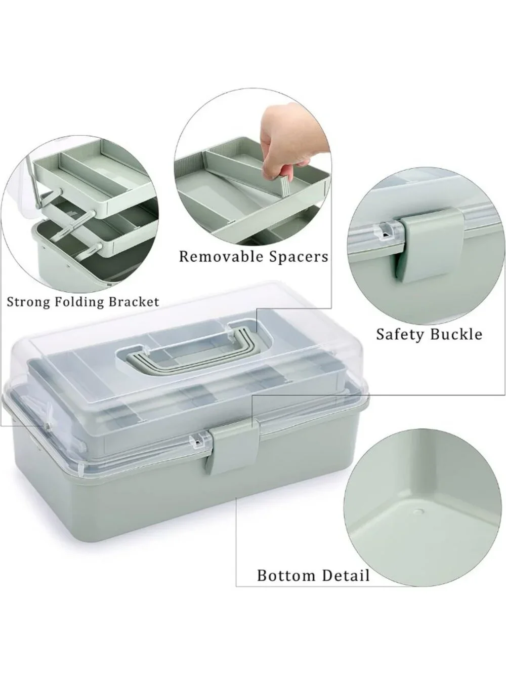 3-Layer Portable Craft Organizer Box | Adjustable Storage for Art, Sewing & More